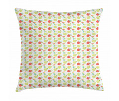 Animal and Apple Pillow Cover