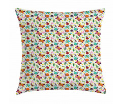 Colorful Summer Insects Pillow Cover
