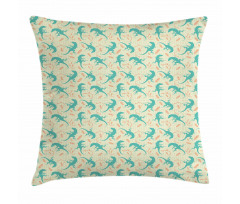 Reptiles with Leaves Pillow Cover