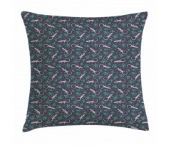 Reptiles with Boho Motifs Pillow Cover