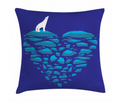 Ice Abstract Heart Pillow Cover