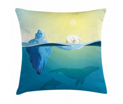 Ice Melting in Ocean Pillow Cover