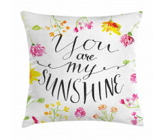 Loving My Sunshine Slogan Pillow Cover