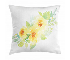 Watercolor Nature Flower Pillow Cover
