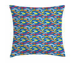 Colorful Umbrellas in Sky Pillow Cover