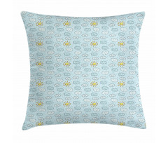 Clouds and Sun Print Pillow Cover