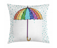 Cartoon Umbrella Rainfall Pillow Cover