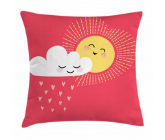 Valentines Cloud and Sun Pillow Cover