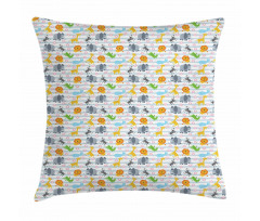 Friendly Zoo Characters Pillow Cover
