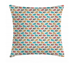Retro Colorful Safari Pillow Cover