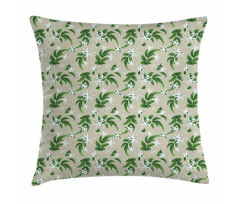 Exotic Flowers Branches Pillow Cover