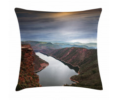 Mountain River Scenery Pillow Cover