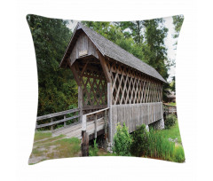 Old Wooden Bridge Print Pillow Cover