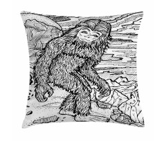 Mythical Yeti Creature Pillow Cover