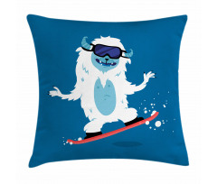 Yeti Snowboard Winter Pillow Cover