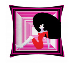 Pop Art Vintage Woman Pillow Cover