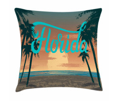 Grunge Sunset Coastline Pillow Cover