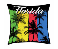 Grunge Palms Colorful Pillow Cover