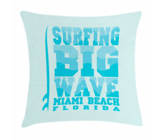 Surfing Big Wave Miami Pillow Cover