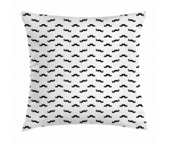 Hipster Facial Hair Design Pillow Cover