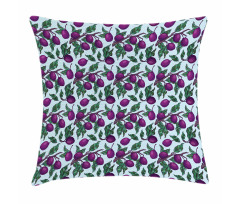Branches of Plum Fruit Pillow Cover