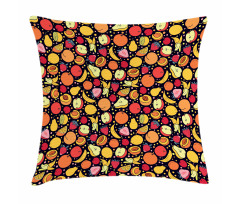Colorful Fruits and Dots Pillow Cover