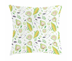 Fresh Salad Ingredients Pillow Cover