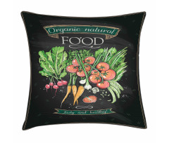 Chalkboard Organic Food Pillow Cover