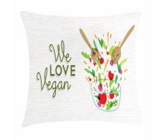 We Love Vegan Food Salad Pillow Cover