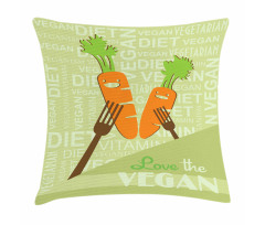 Smiling Carrot Love Vegan Pillow Cover