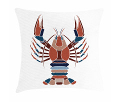 Abstract Crayfish Print Pillow Cover