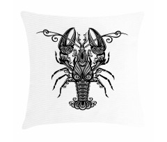 Curvy Ornament Lobster Pillow Cover
