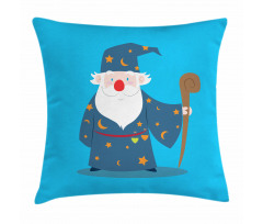 Old Man with Magic Staff Pillow Cover