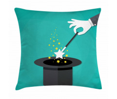 Magician Spell Black Hat Pillow Cover