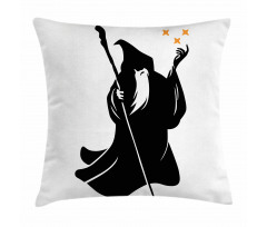 Grey Druid Holding Stars Pillow Cover