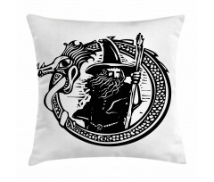 Mage in Dragon Circle Pillow Cover