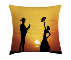 Flamenco Dancer Guitar Pillow Cover