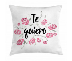 Te Quiero Rose Flower Pillow Cover