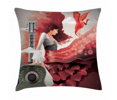 Flamenco Dancer Lady Pillow Cover