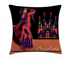 Traditonal Dancer Woman Pillow Cover