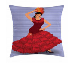 Dance Pose Spanish Lady Pillow Cover