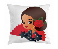 Chibi Flamenco Costume Pillow Cover