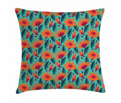 Vibrant Floral Art Pillow Cover