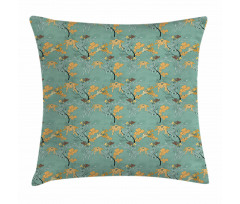 Japanese Motifs Leaves Pillow Cover