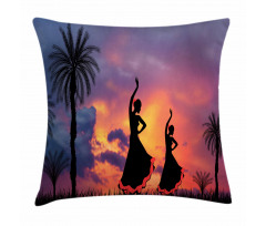Girls Dancing Flamenco Pillow Cover