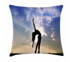 Silhouette Dancing Nature Pillow Cover