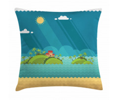 Tropical Islands Ocean Pillow Cover