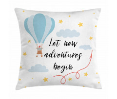 Air Balloon Sky Words Pillow Cover