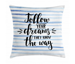 Calligraphy on Stripe Pillow Cover