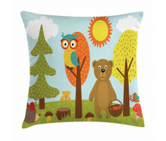 Childish Forest Animals Pillow Cover